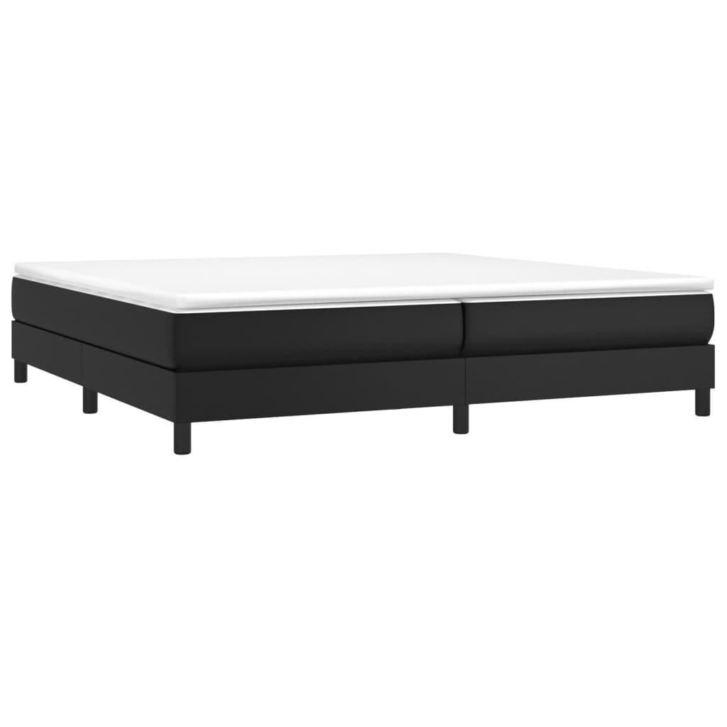 Sommier tapissier avec matelas noir 200x200 cm cuir artificiel