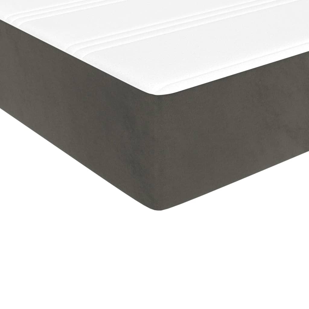 Sommier tapissier avec matelas gris foncé 100x200 cm velours