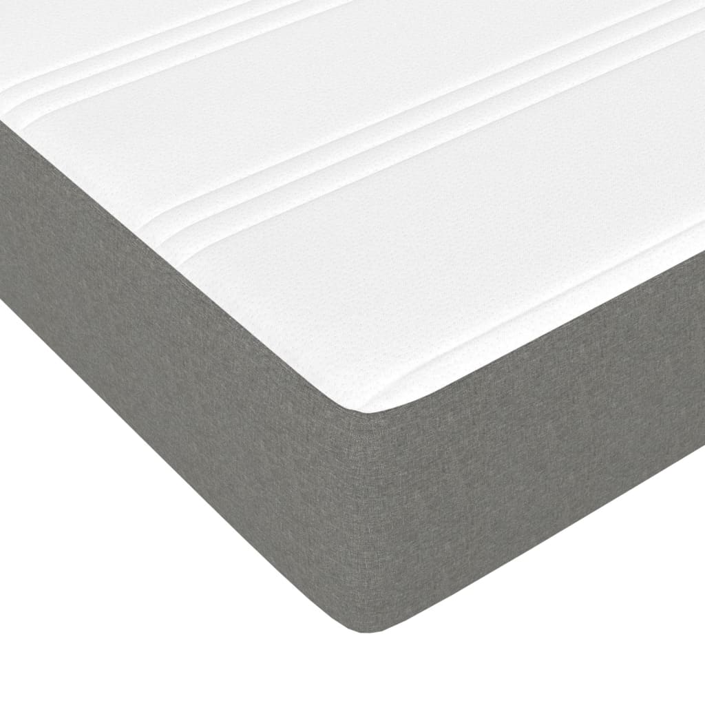 Lit sommier tapissier avec matelas tissu gris foncé 100x200 cm