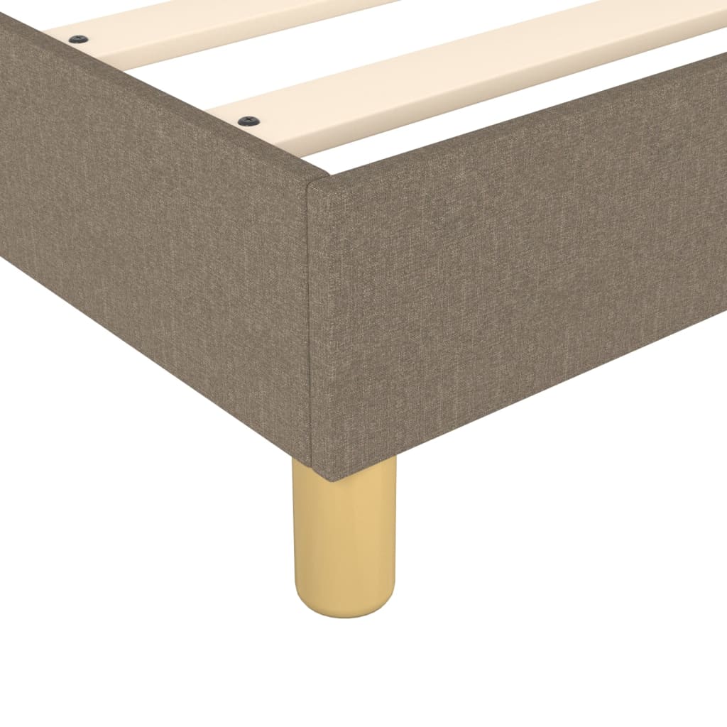 Lit sommier tapissier avec matelas tissu taupe 80x200 cm