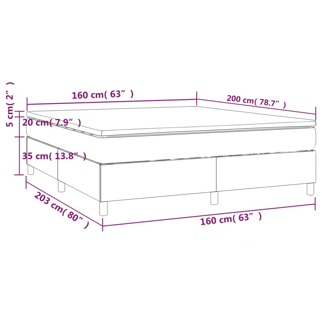 Box spring bed with mattress black 160x200 cm velvet