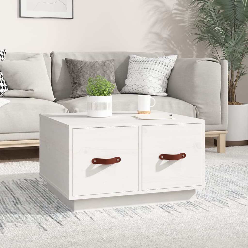Coffee Table White 60x53x35 cm Solid Pine