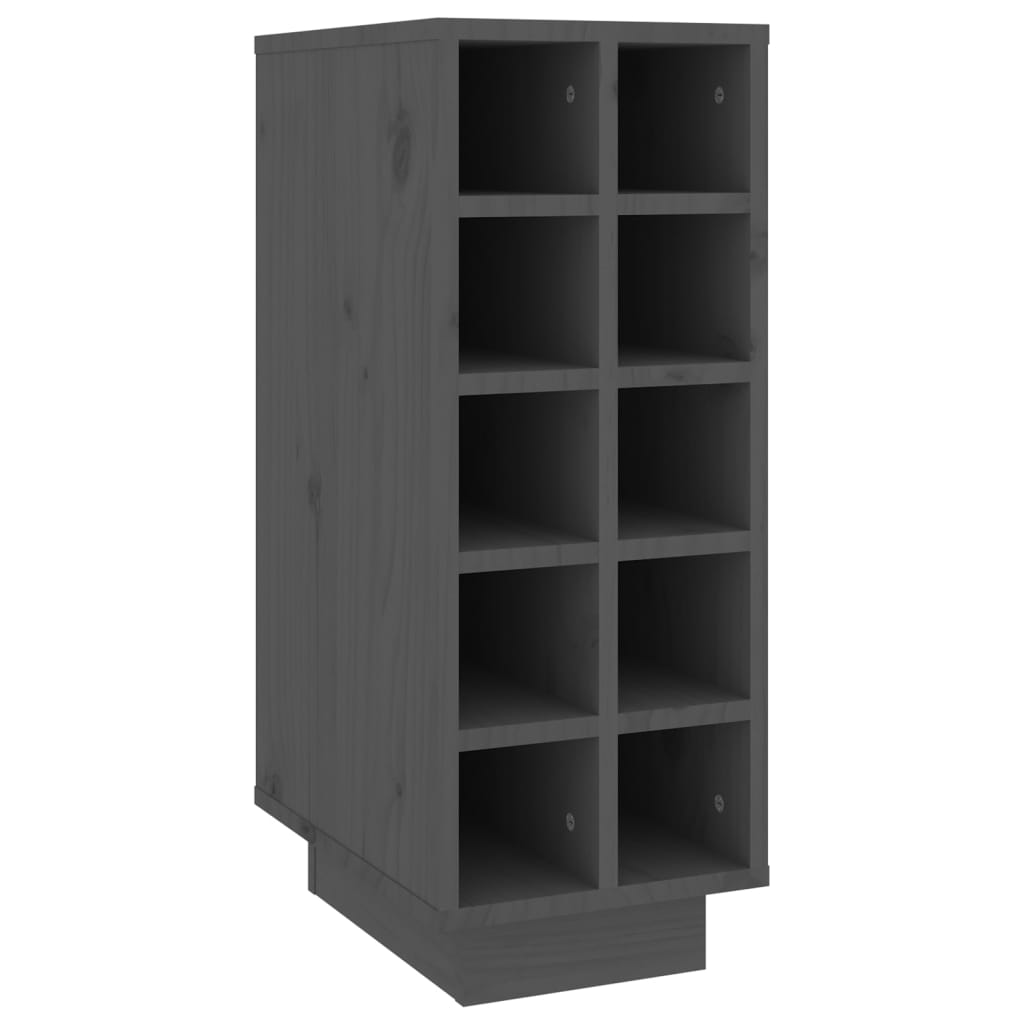 Weinregal Grau 23x34x61 cm Massivholz Kiefer