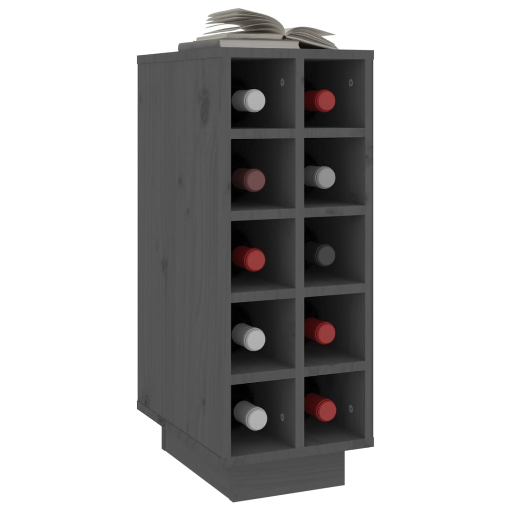 Weinregal Grau 23x34x61 cm Massivholz Kiefer