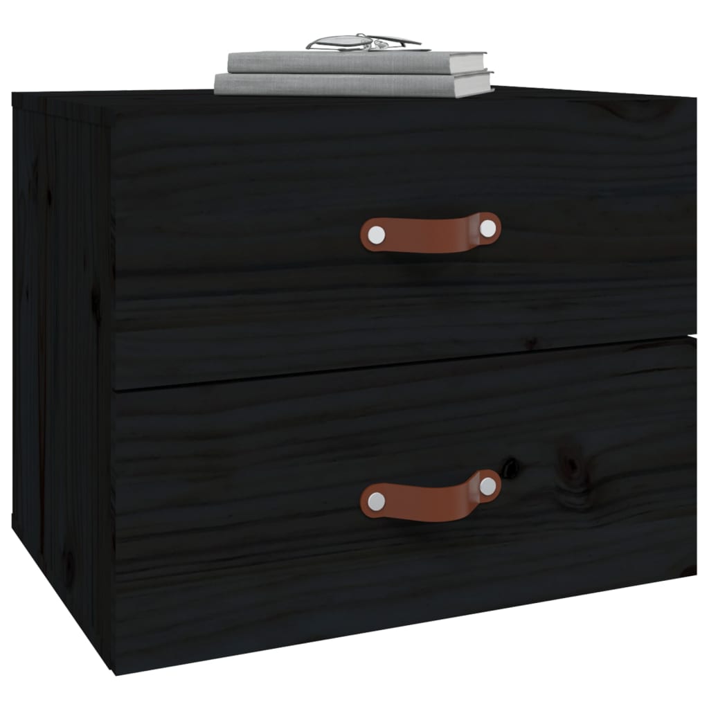 Wall Bedside Table Black 50x36x40 cm