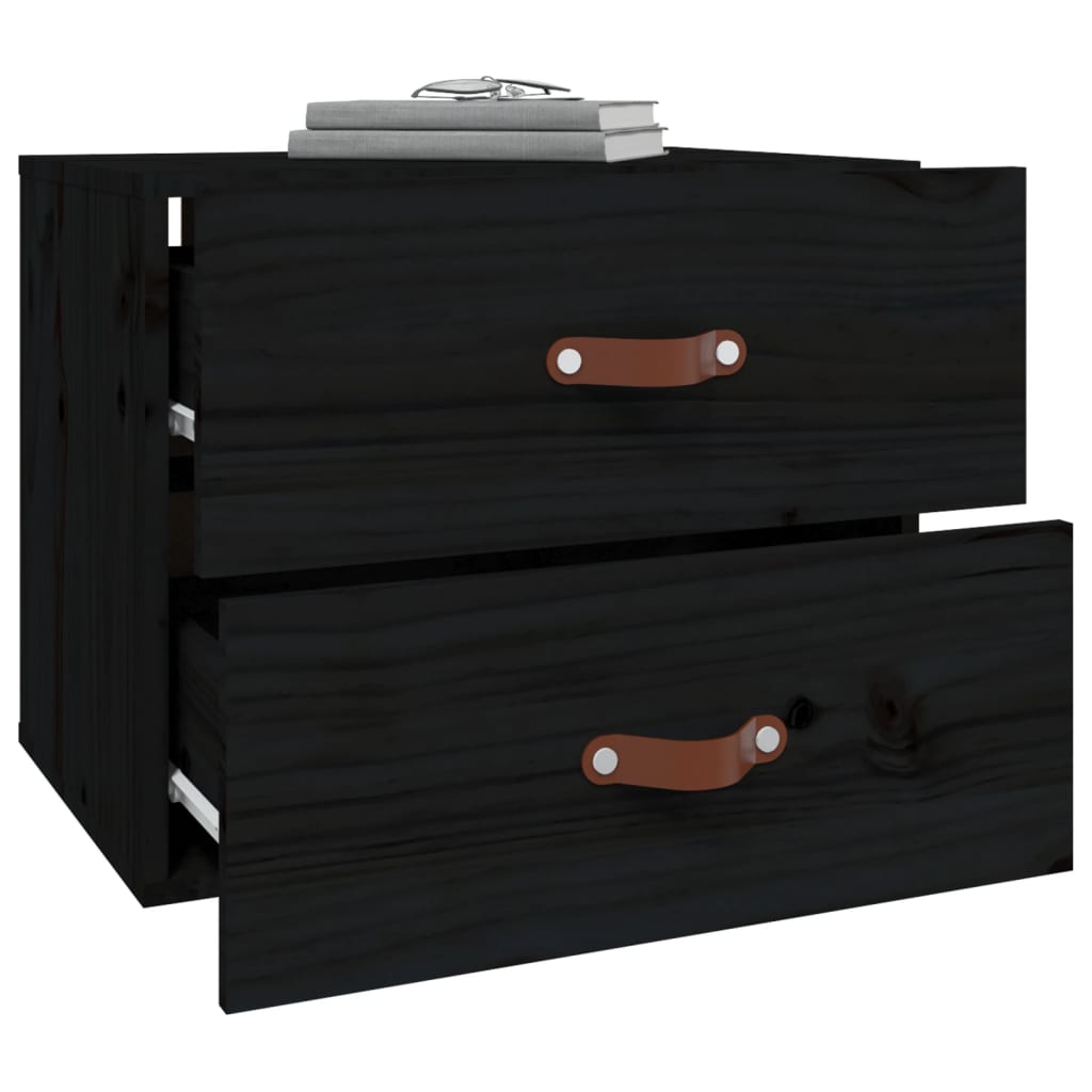 Wall Bedside Table Black 50x36x40 cm