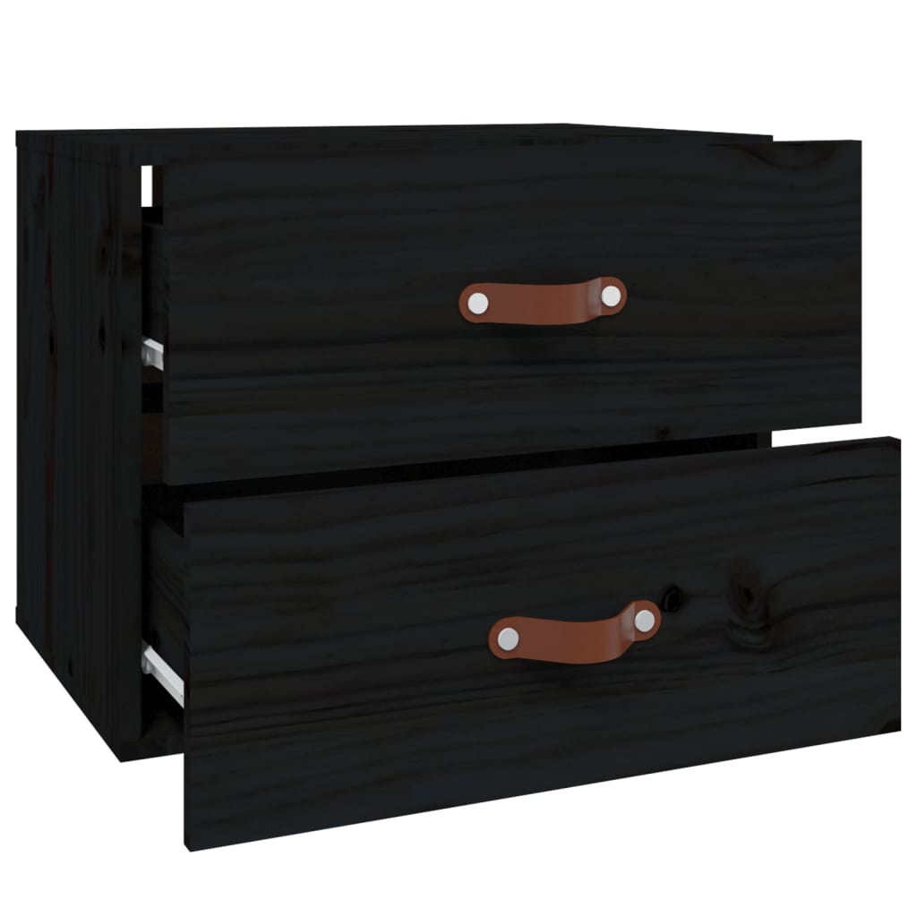 Wall Bedside Table Black 50x36x40 cm