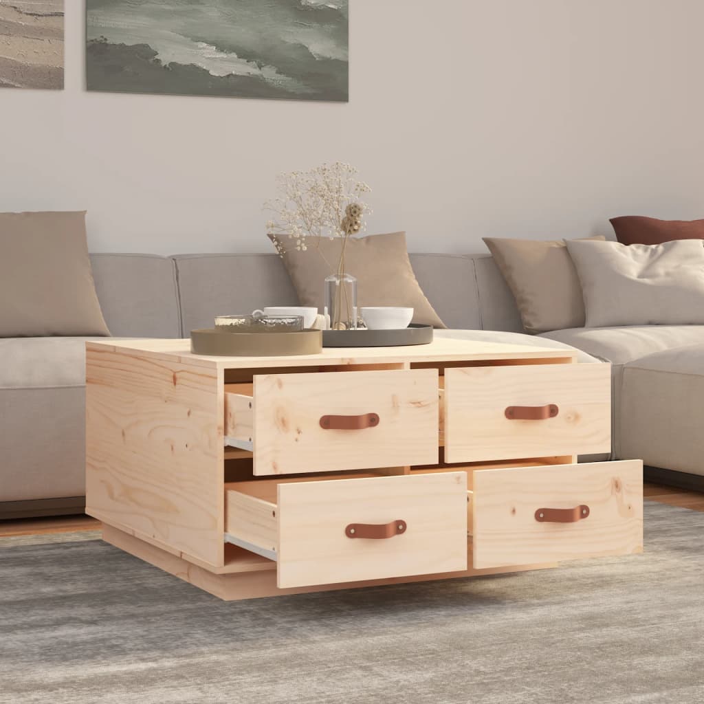 Coffee table 80x80x45 cm solid pine wood