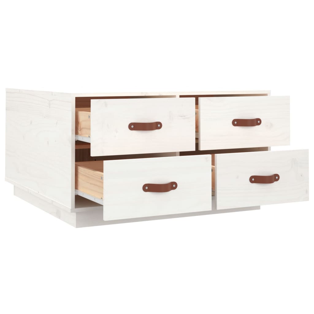 Coffee Table White 80x80x45 cm Solid Pine
