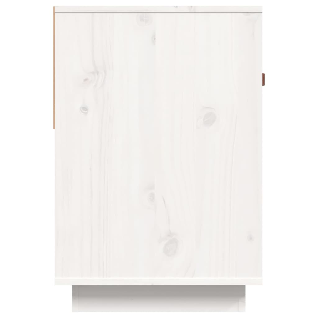 Meuble TV blanc 90x40x60 cm en bois de pin massif