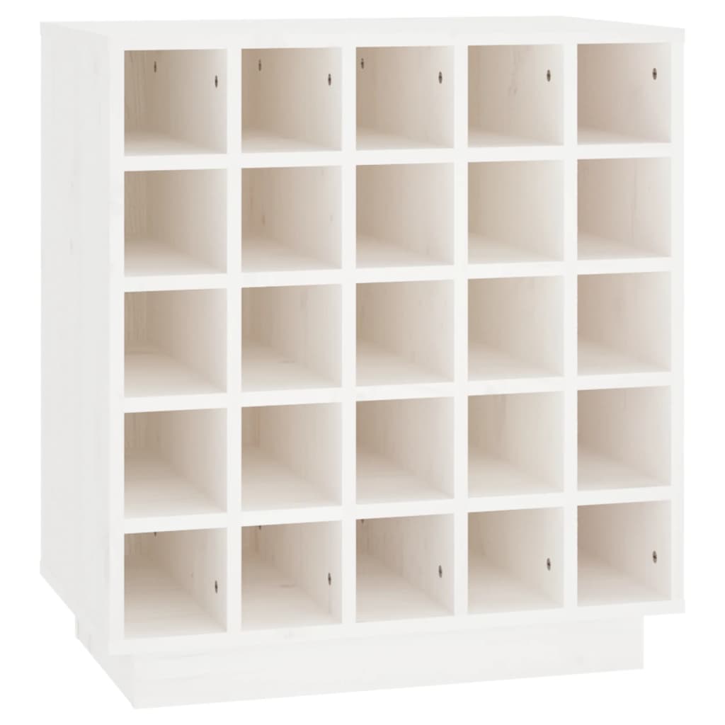 Weinregal Weiß 55,5x34x61 cm Massivholz Kiefer
