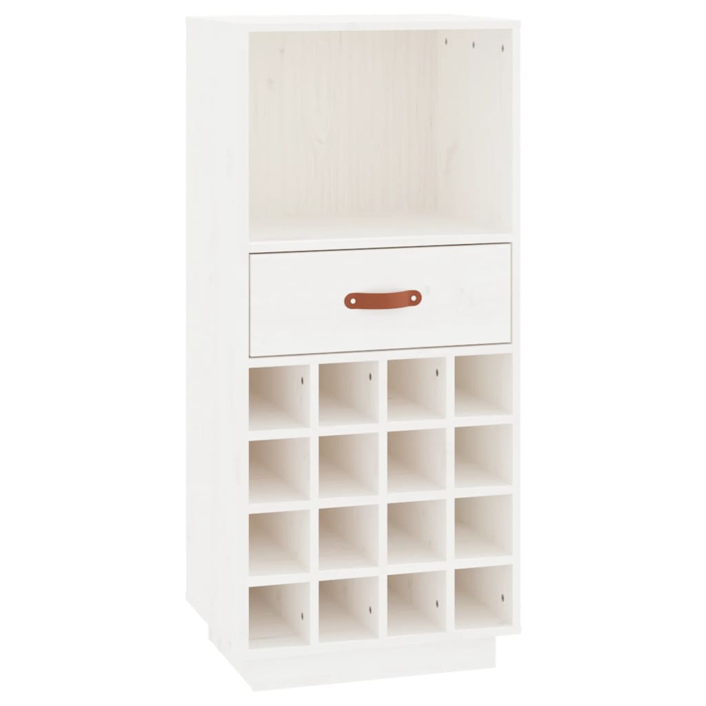 Weinregal Weiß 45x34x100 cm Massivholz Kiefer