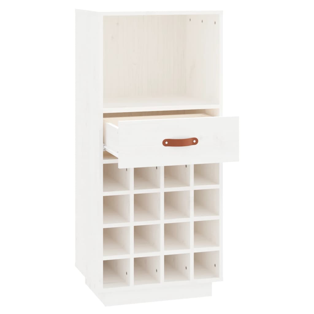 Weinregal Weiß 45x34x100 cm Massivholz Kiefer