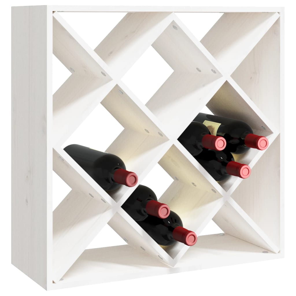 Casier à vin blanc 62x25x62 cm en bois de pin massif