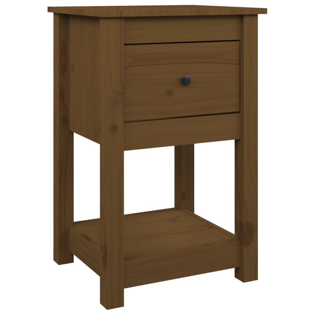 Tables de chevet 2 pcs. marron miel 40x35x61,5 cm en bois de pin massif