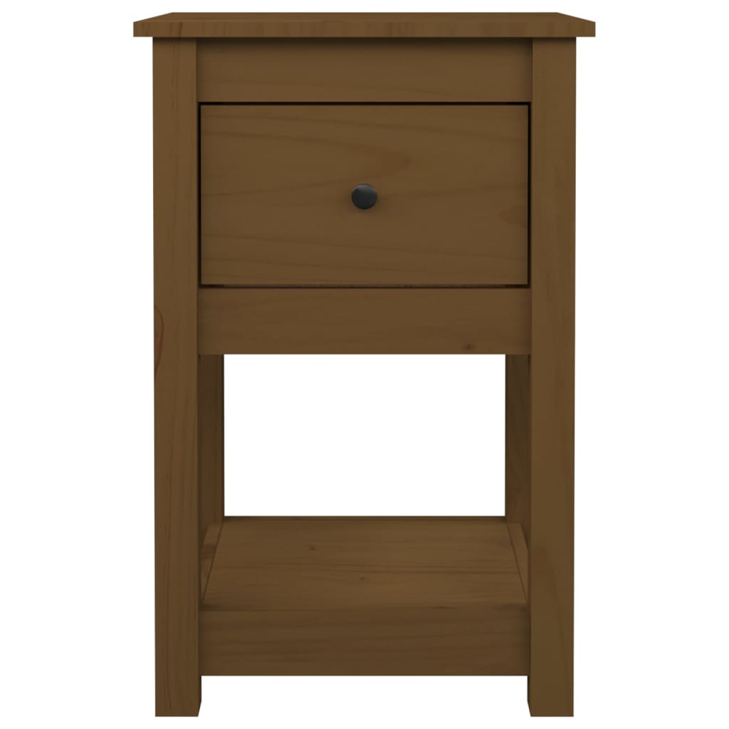 Tables de chevet 2 pcs. marron miel 40x35x61,5 cm en bois de pin massif