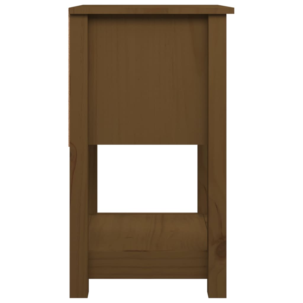 Tables de chevet 2 pcs. marron miel 40x35x61,5 cm en bois de pin massif