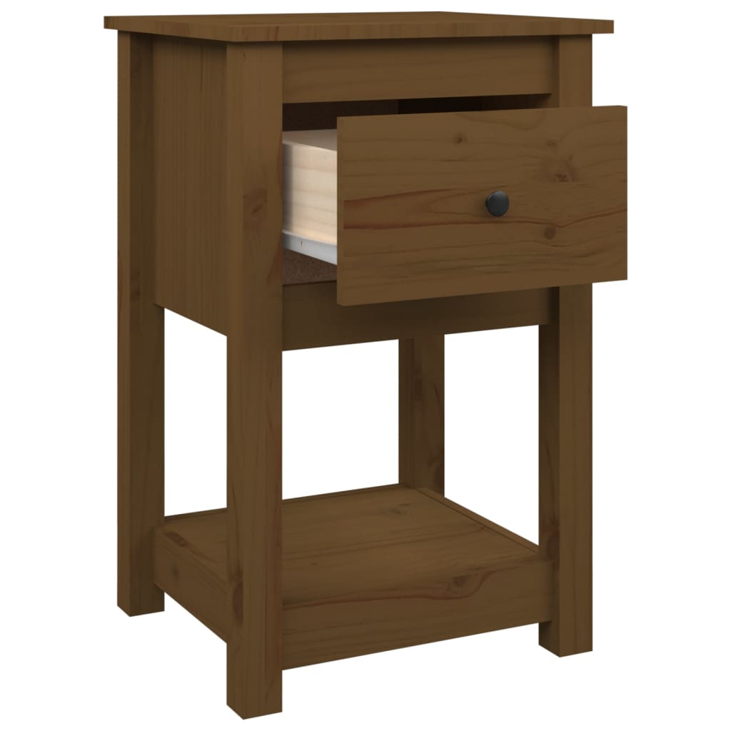 Tables de chevet 2 pcs. marron miel 40x35x61,5 cm en bois de pin massif