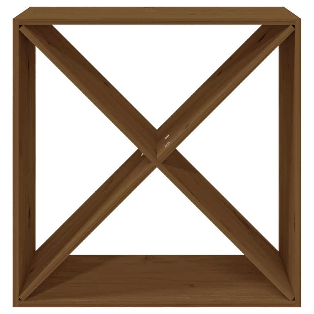 Wine rack honey brown 62x25x62 cm solid pine wood