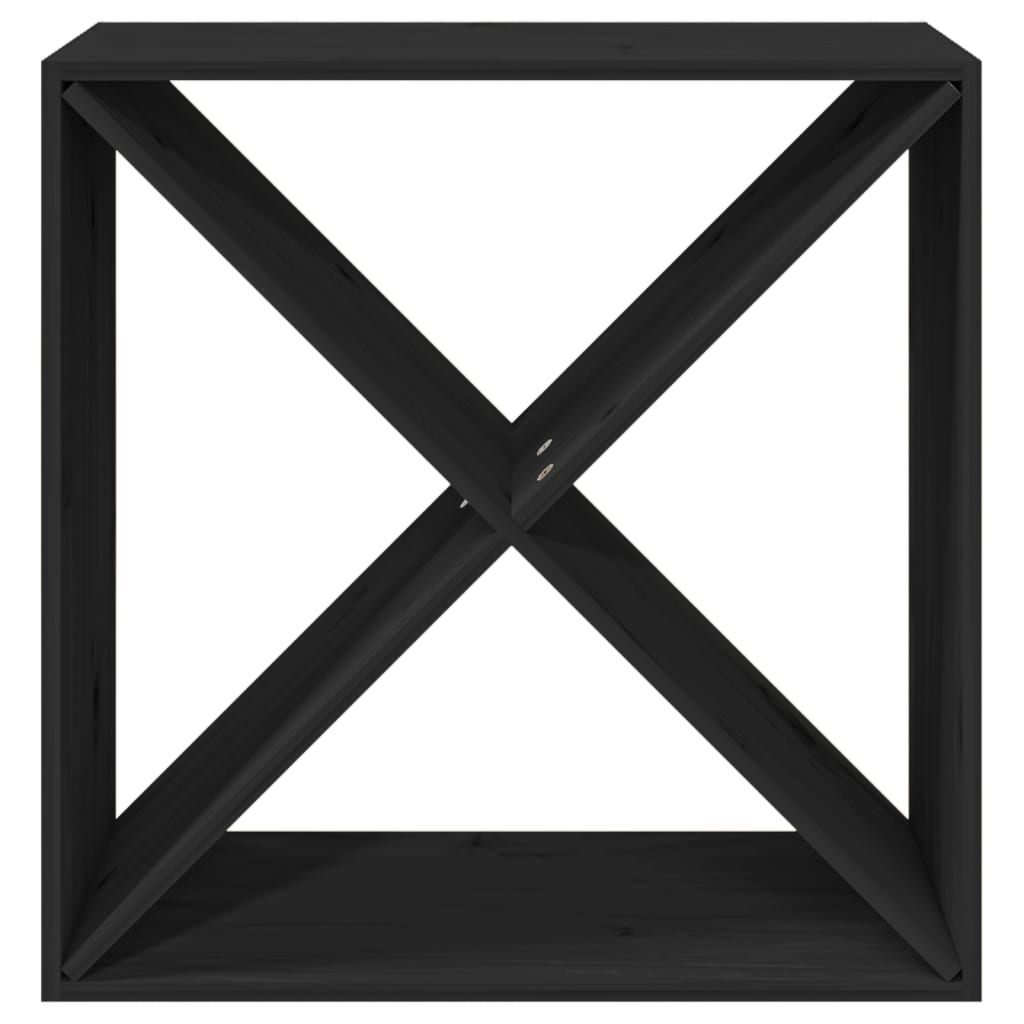 Wine Rack Black 62x25x62 cm Solid Pine