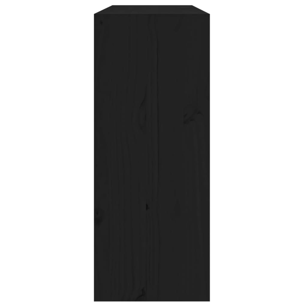 Wine Rack Black 62x25x62 cm Solid Pine