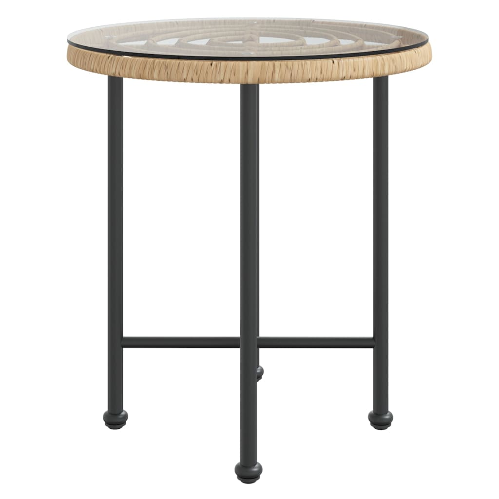 Table à manger Ø50 cm en verre trempé et acier