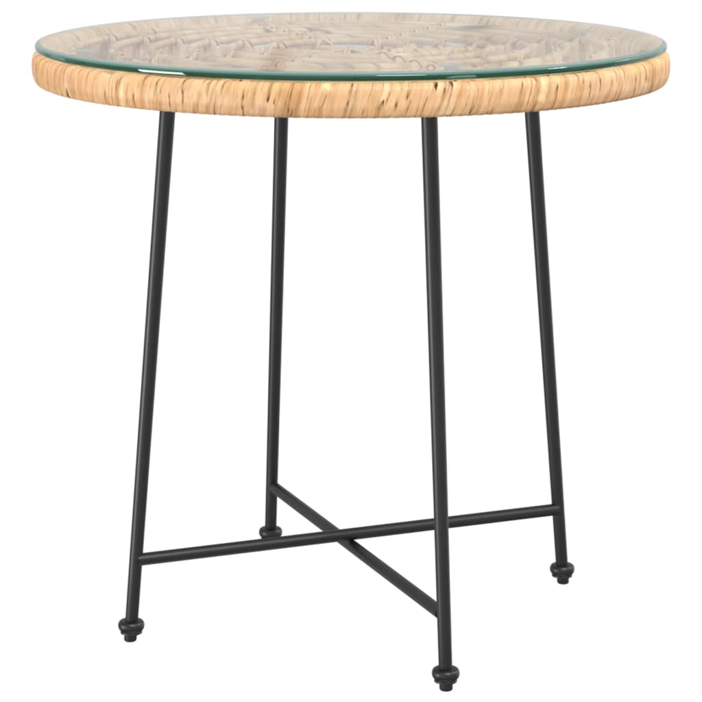 Table à manger Ø80 cm en verre trempé et acier