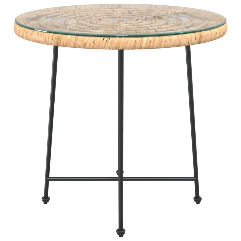 Table à manger Ø80 cm en verre trempé et acier