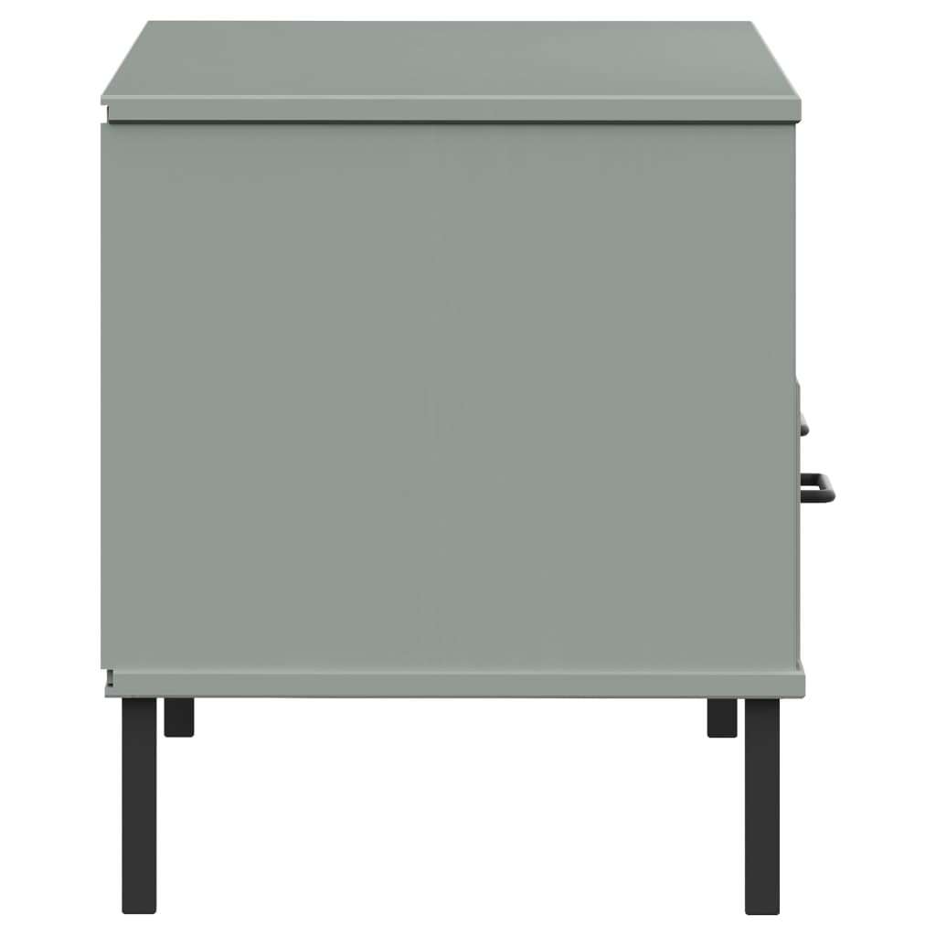 Meuble TV OSLO avec pieds en métal en pin massif gris