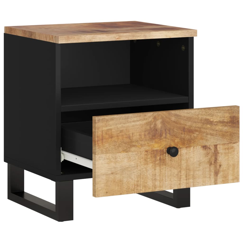 Tables de chevet, lot de 2, en manguier massif et matériaux dérivés du bois