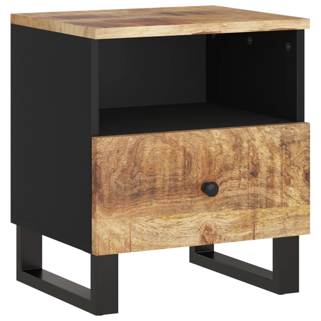 Tables de chevet, lot de 2, en manguier massif et matériaux dérivés du bois