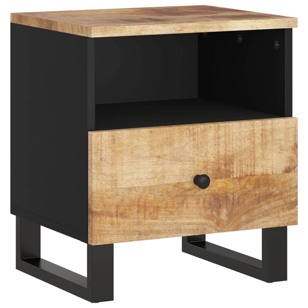 Tables de chevet, lot de 2, en manguier massif et matériaux dérivés du bois