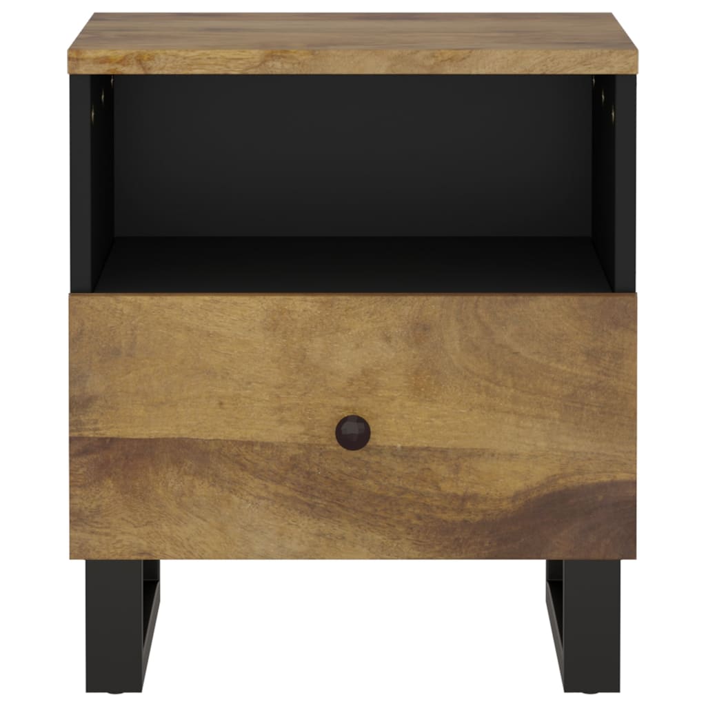 Bedside table solid mango wood & wood material
