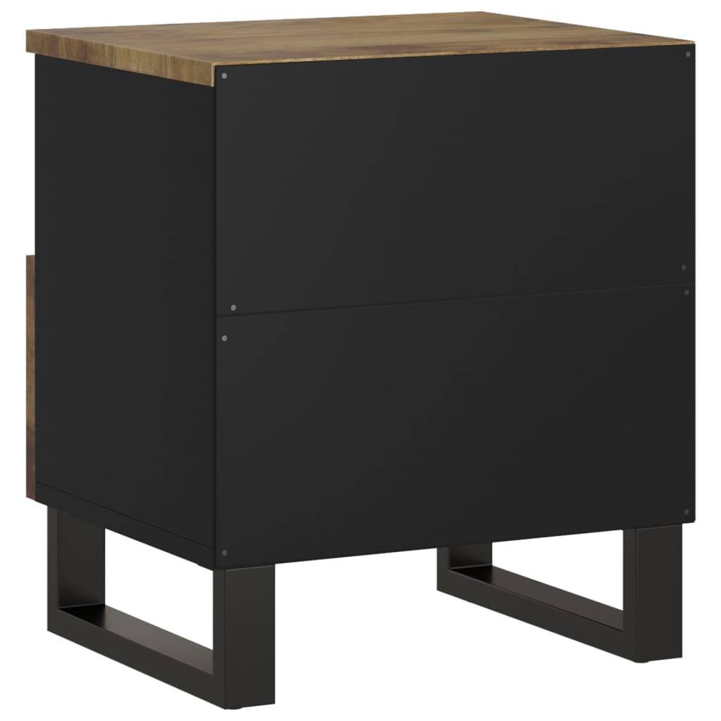 Bedside table solid mango wood & wood material