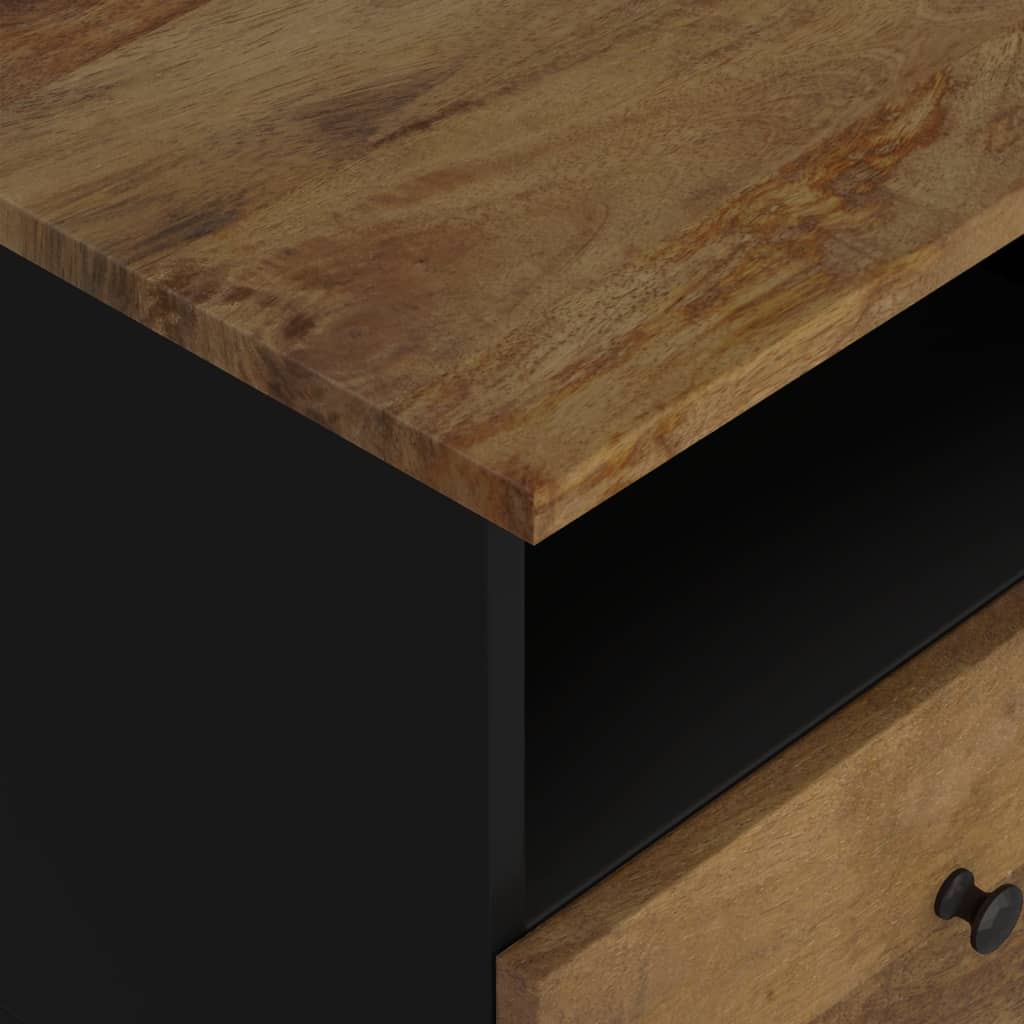 Bedside table solid mango wood & wood material