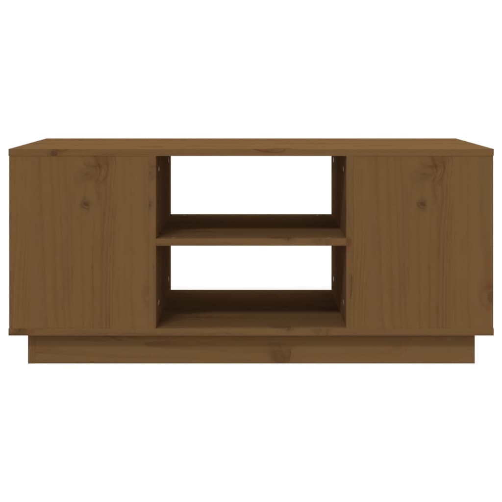 Table basse marron miel 90x49x40,5 cm en bois de pin massif