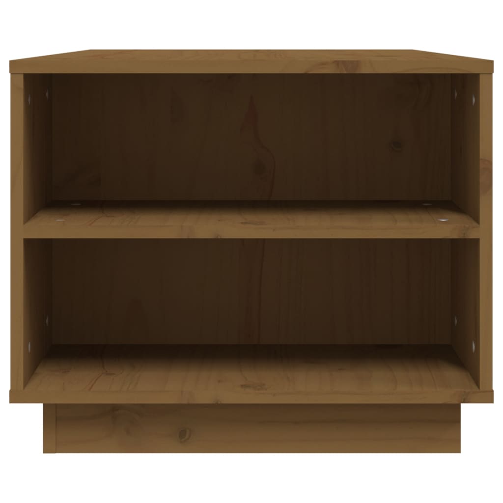 Table basse marron miel 90x49x40,5 cm en bois de pin massif