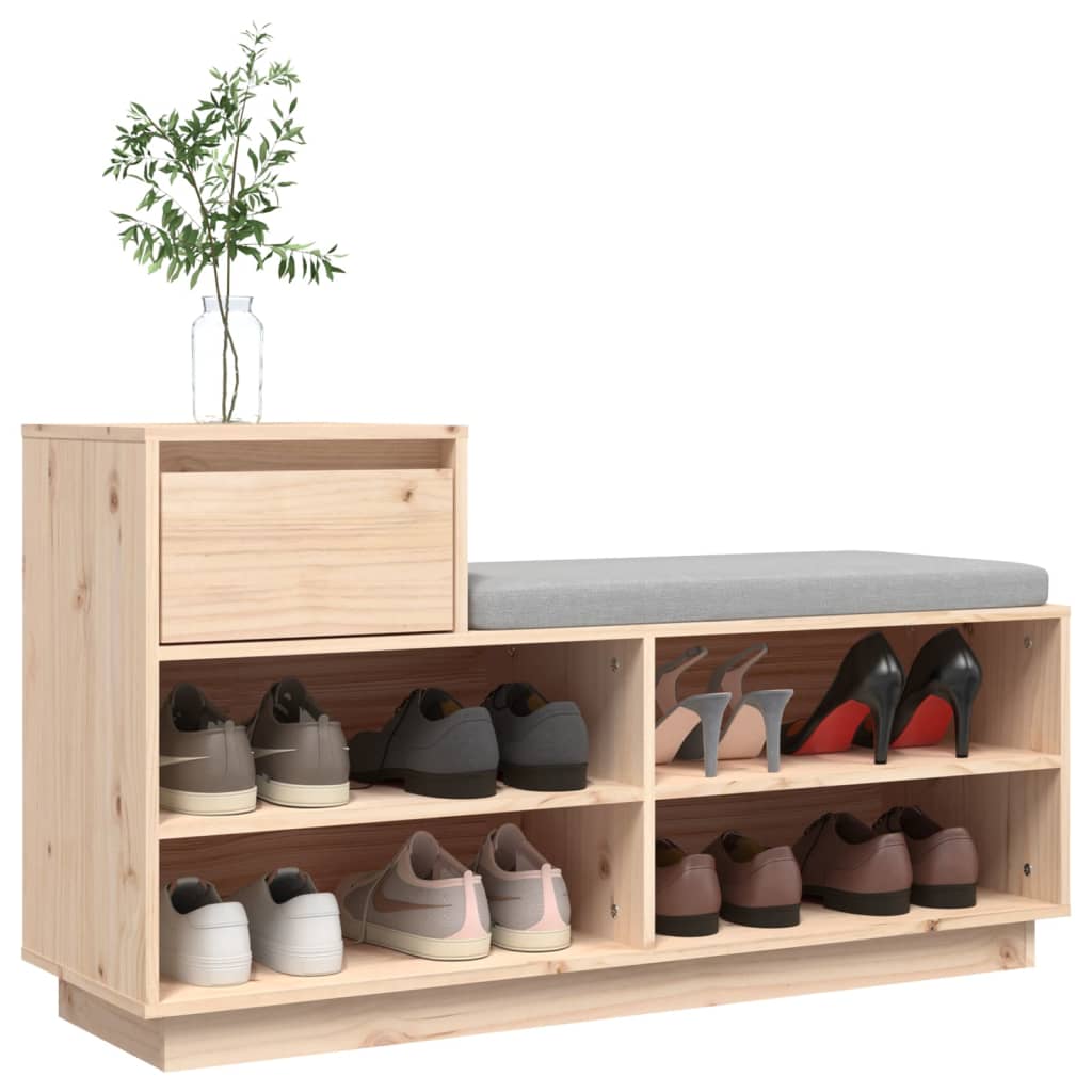 Étagère à chaussures 110x34x61 cm en bois de pin massif