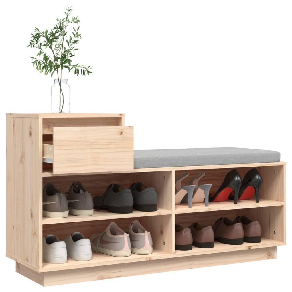 Étagère à chaussures 110x34x61 cm en bois de pin massif