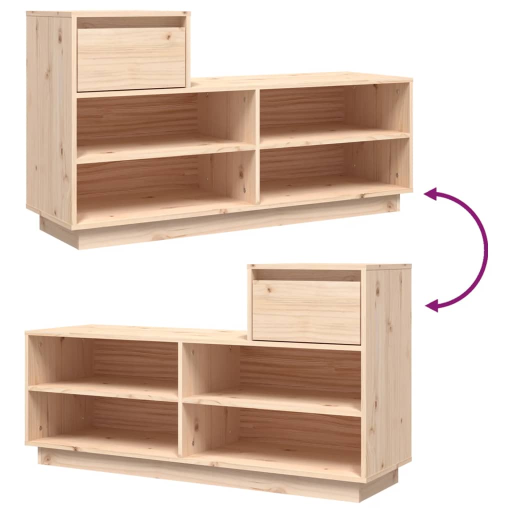 Étagère à chaussures 110x34x61 cm en bois de pin massif