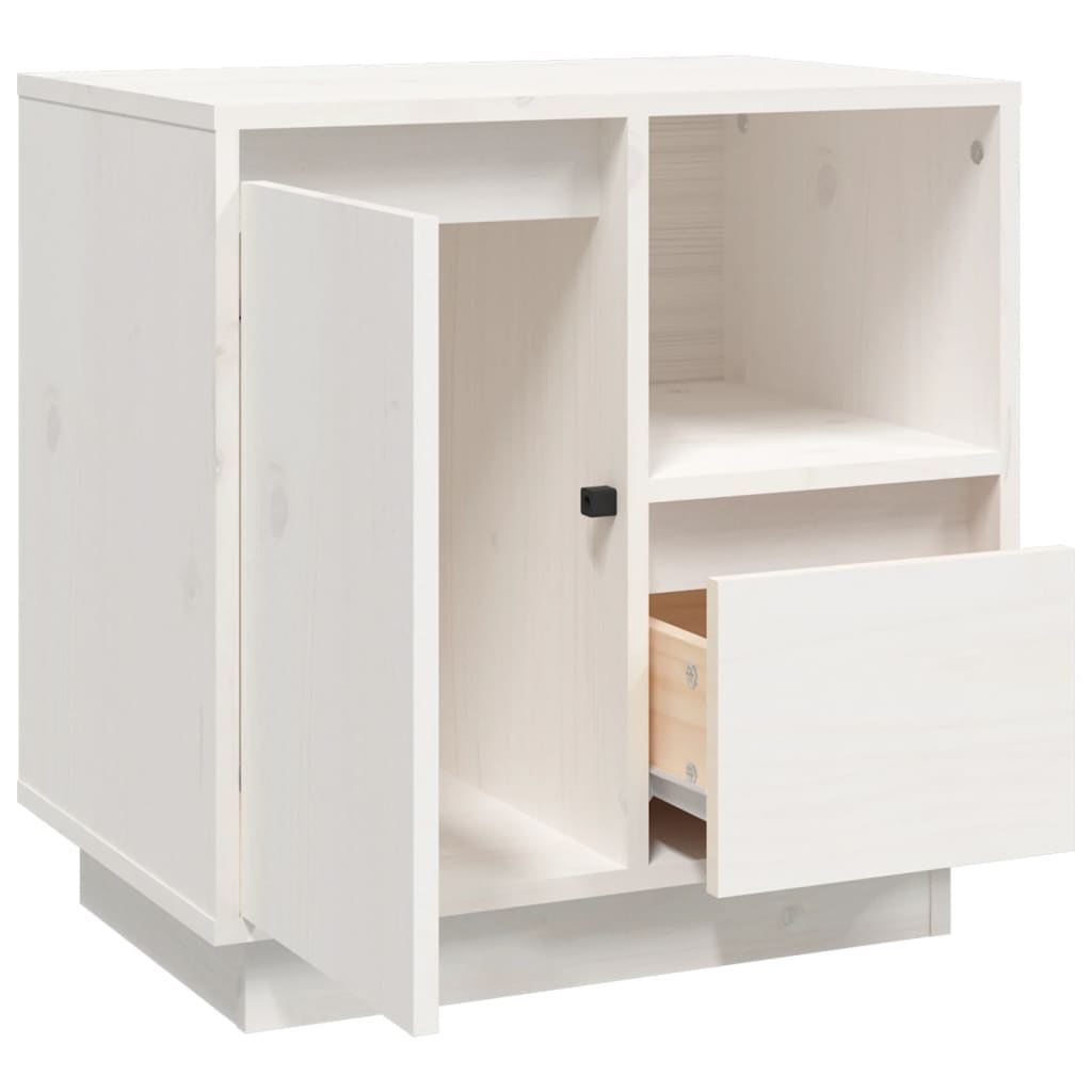 Tables de chevet, lot de 2, blanc, 50 x 34 x 50 cm, pin massif