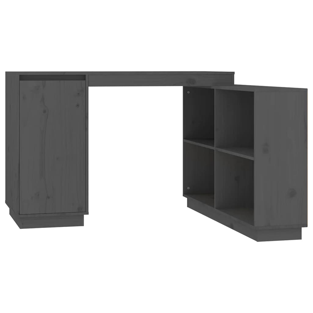 Bureau gris 110x50x75 cm en pin massif