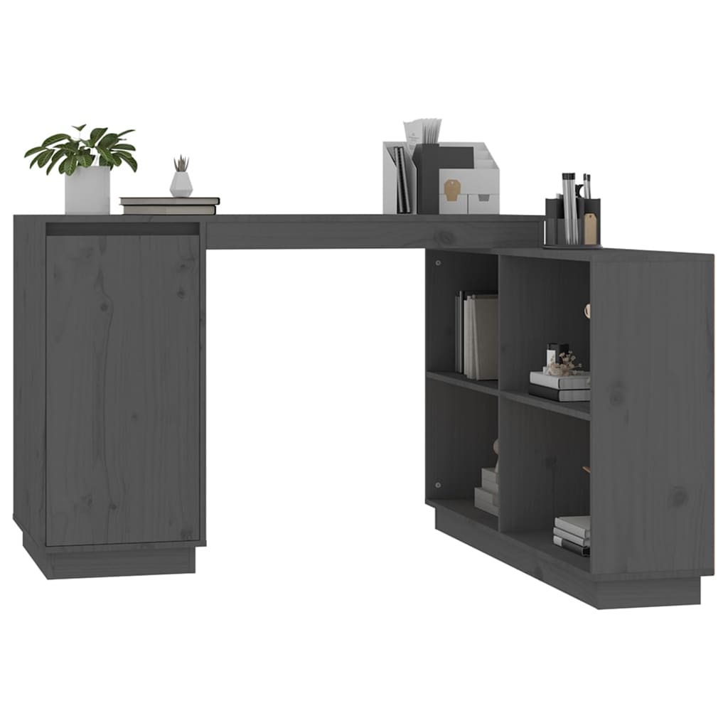 Bureau gris 110x50x75 cm en pin massif
