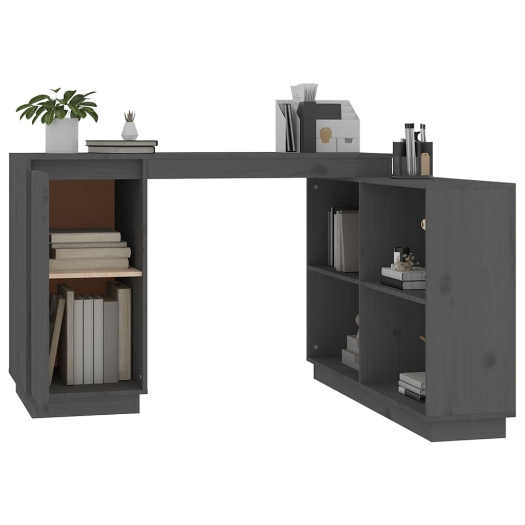 Bureau gris 110x50x75 cm en pin massif
