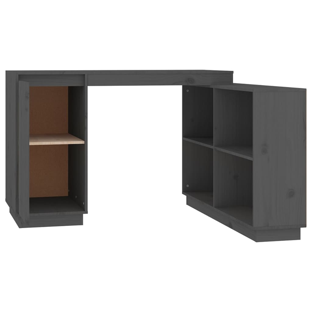 Bureau gris 110x50x75 cm en pin massif