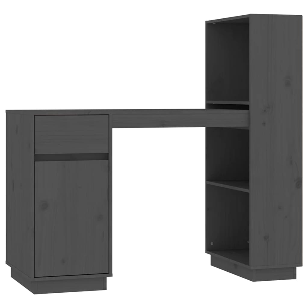 Bureau gris 110x53x117 cm en pin massif