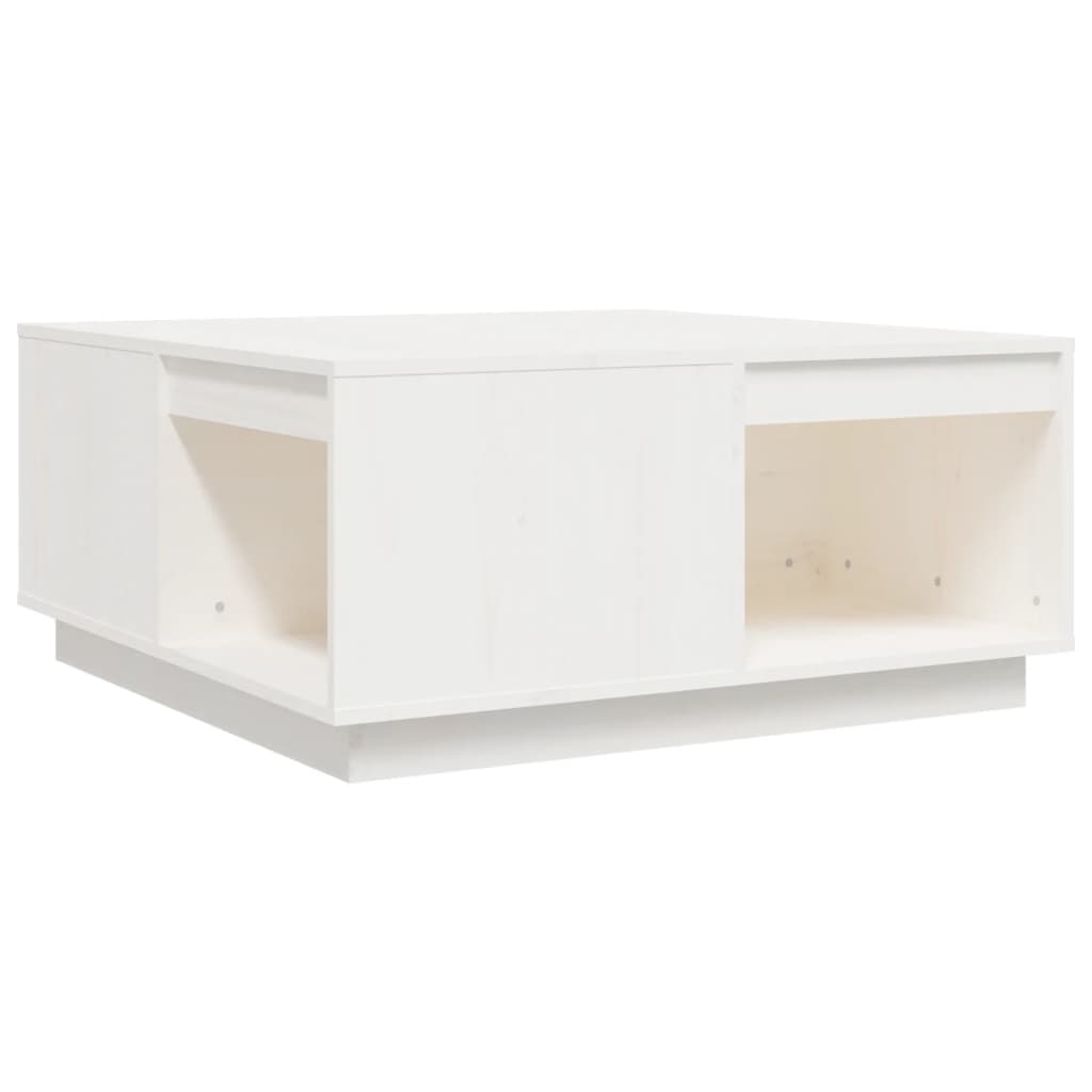 Couchtisch Weiß 80x81x36,5 cm Massivholz Kiefer