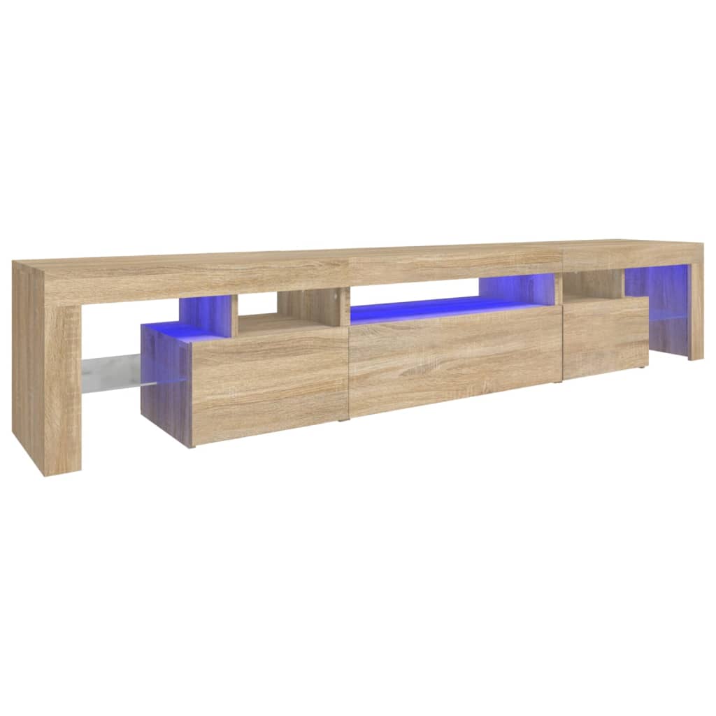 Meuble TV avec éclairage LED en chêne Sonoma 215x36,5x40 cm