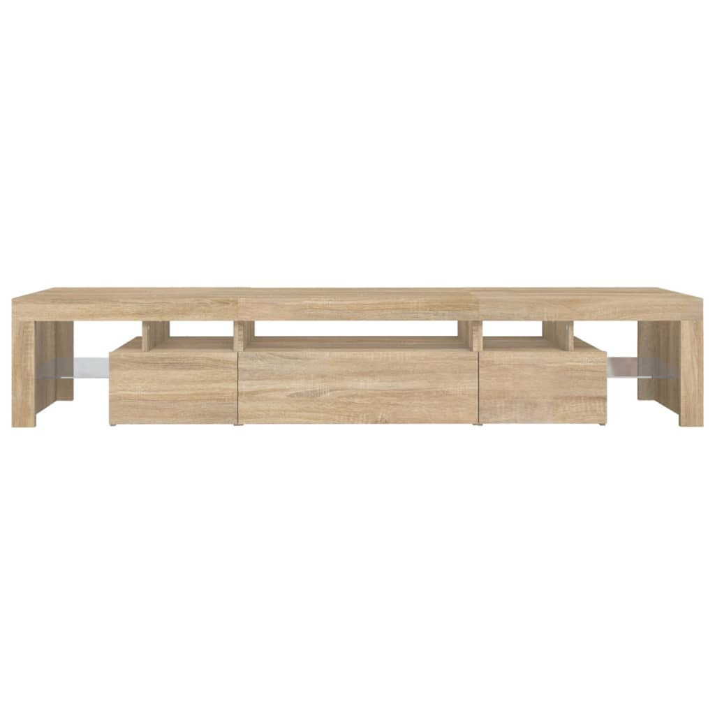 Meuble TV avec éclairage LED en chêne Sonoma 215x36,5x40 cm