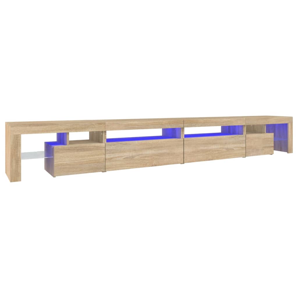 Meuble TV avec éclairage LED en chêne Sonoma 290x36,5x40 cm